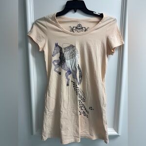 Bread N Butter Dress Horse Print Peach Color with Pockets Women's Size 1